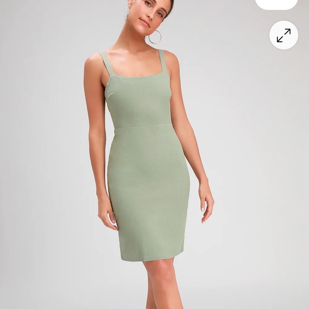 Lulu's Sage Green Midi Dress